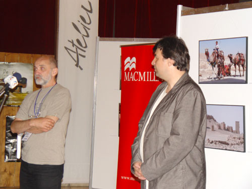 Scriitorul Doru Mares si realizatorul Sandrino Gavriloaia - Festivalul Atelier
